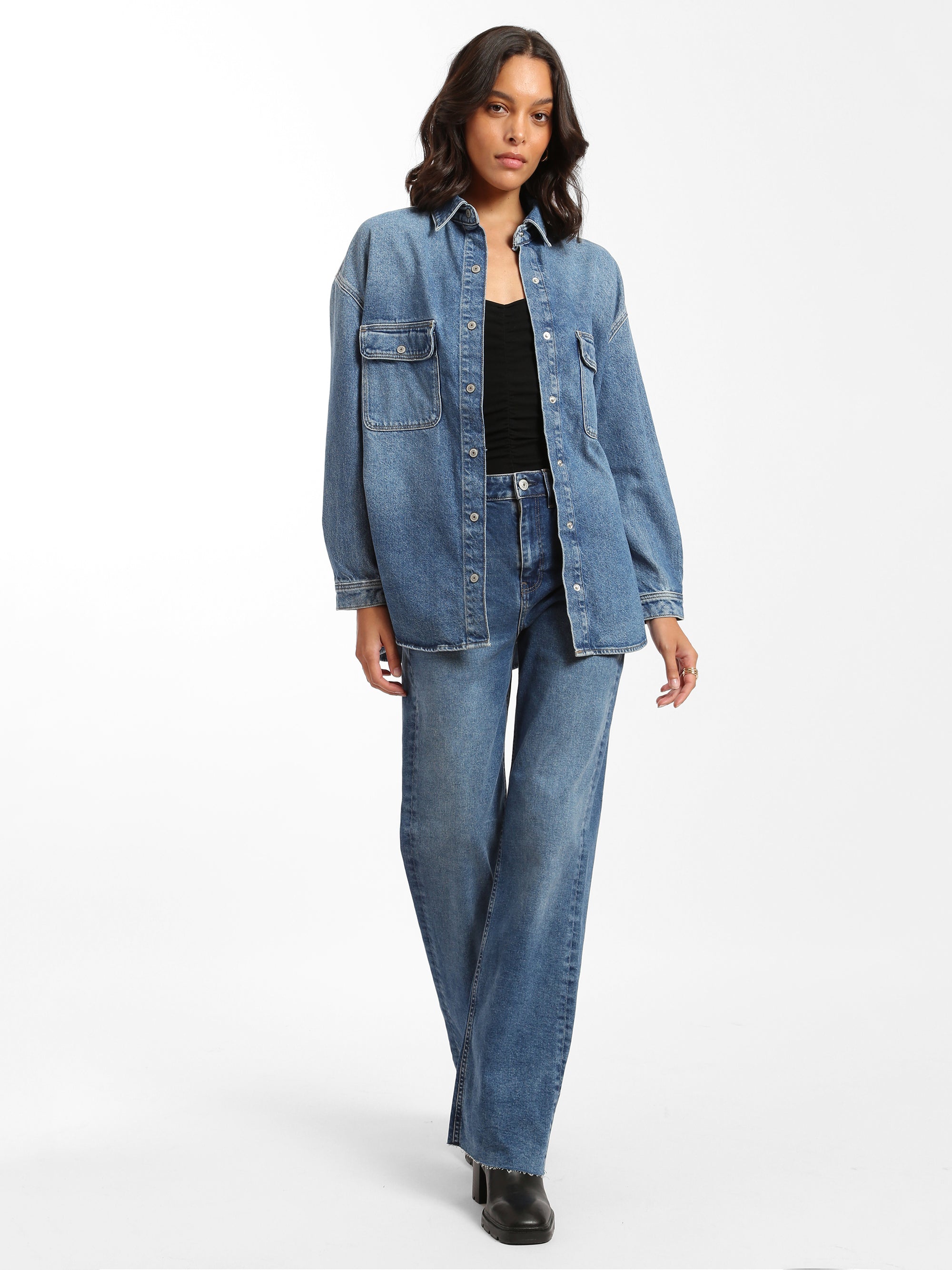 Park High Rise Wide Leg Jeans in Indigo Denim - BROOKLYN INDUSTRIES