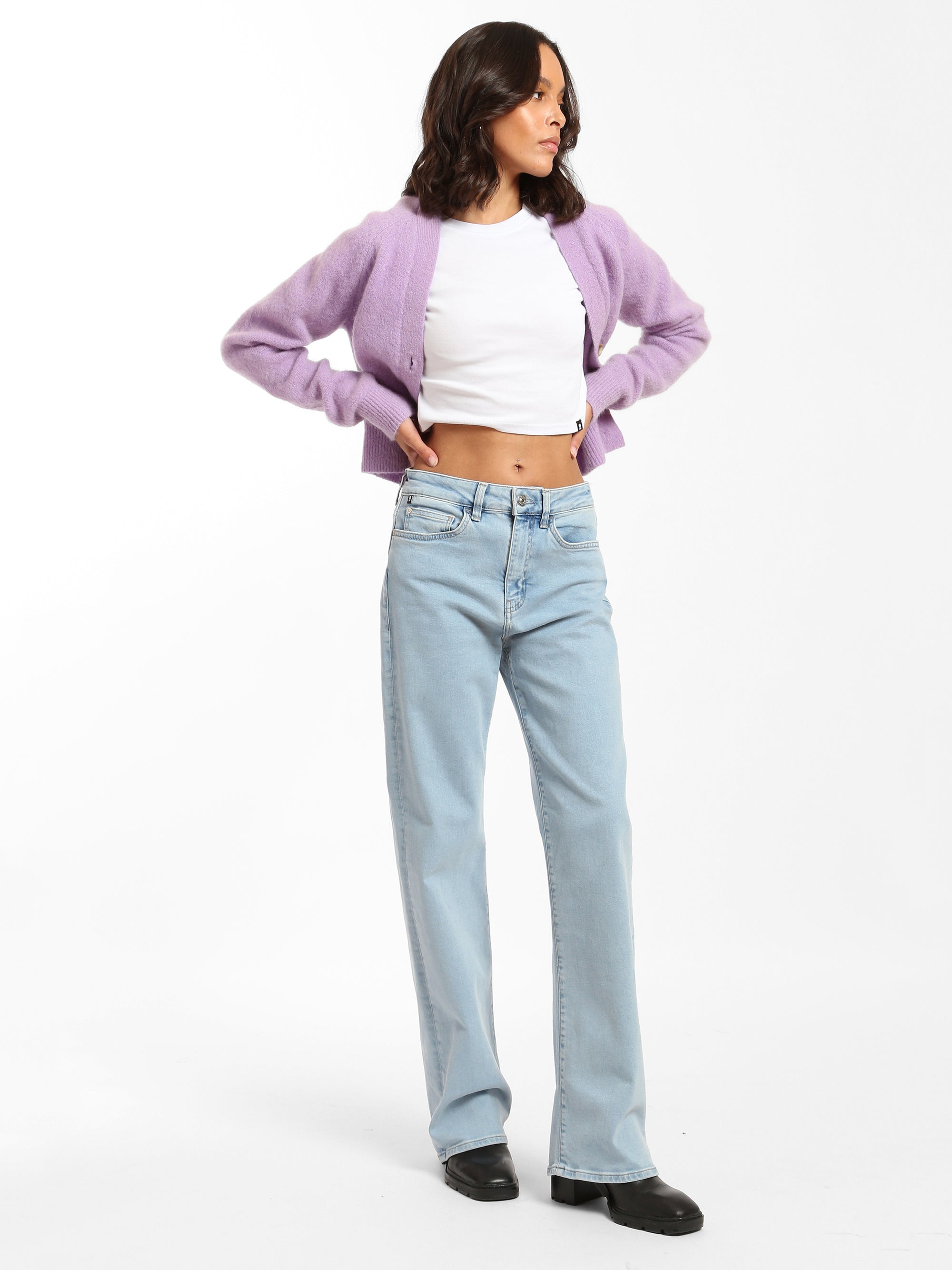 Park High Rise Wide Leg Jeans in Bleached Denim - BROOKLYN INDUSTRIES