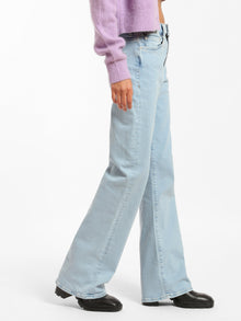 Park High Rise Wide Leg Jeans in Bleached Denim - BROOKLYN INDUSTRIES