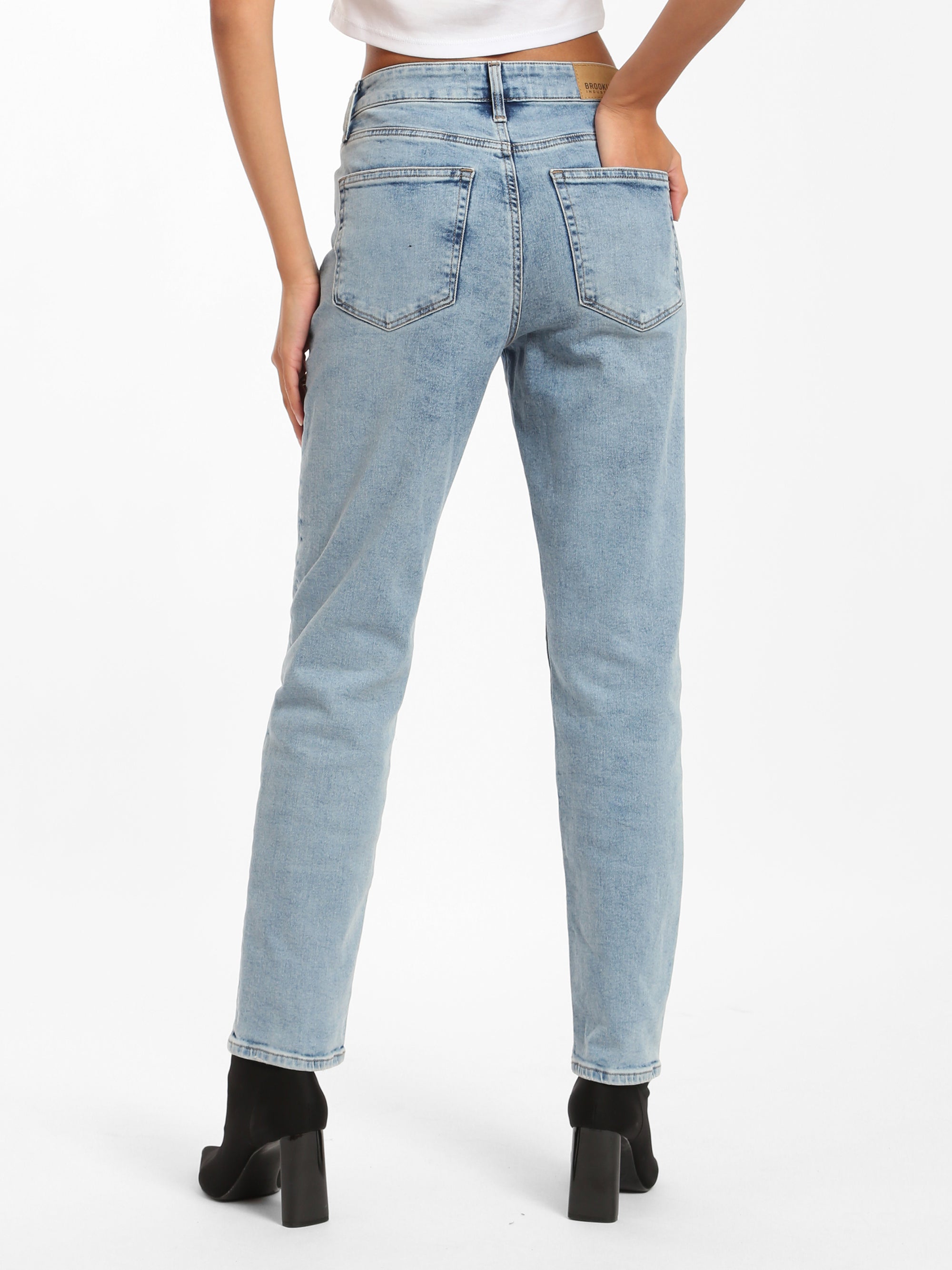 Liberty Girlfriend Jeans in Light Destroyed Denim - BROOKLYN INDUSTRIES