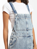 Farra Denim Jumpsuit in Mid Brushed Denim - BROOKLYN INDUSTRIES