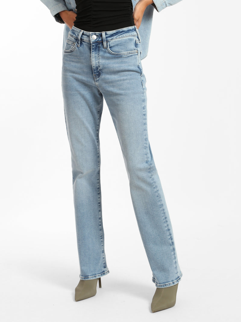 Maple High Rise Bootcut Jeans in Light Brushed Denim - BROOKLYN INDUSTRIES