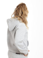 Women's BKLYN Printed Hoodie in Grey Melange - BROOKLYN INDUSTRIES