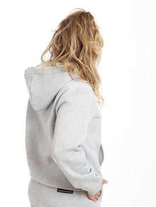 Women's BKLYN Printed Hoodie in Grey Melange - BROOKLYN INDUSTRIES