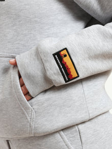 Women's BKLYN Printed Hoodie in Grey Melange - BROOKLYN INDUSTRIES