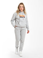 Women's BKLYN Printed Hoodie in Grey Melange - BROOKLYN INDUSTRIES