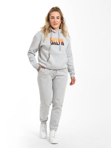 Women's BKLYN Printed Hoodie in Grey Melange - BROOKLYN INDUSTRIES