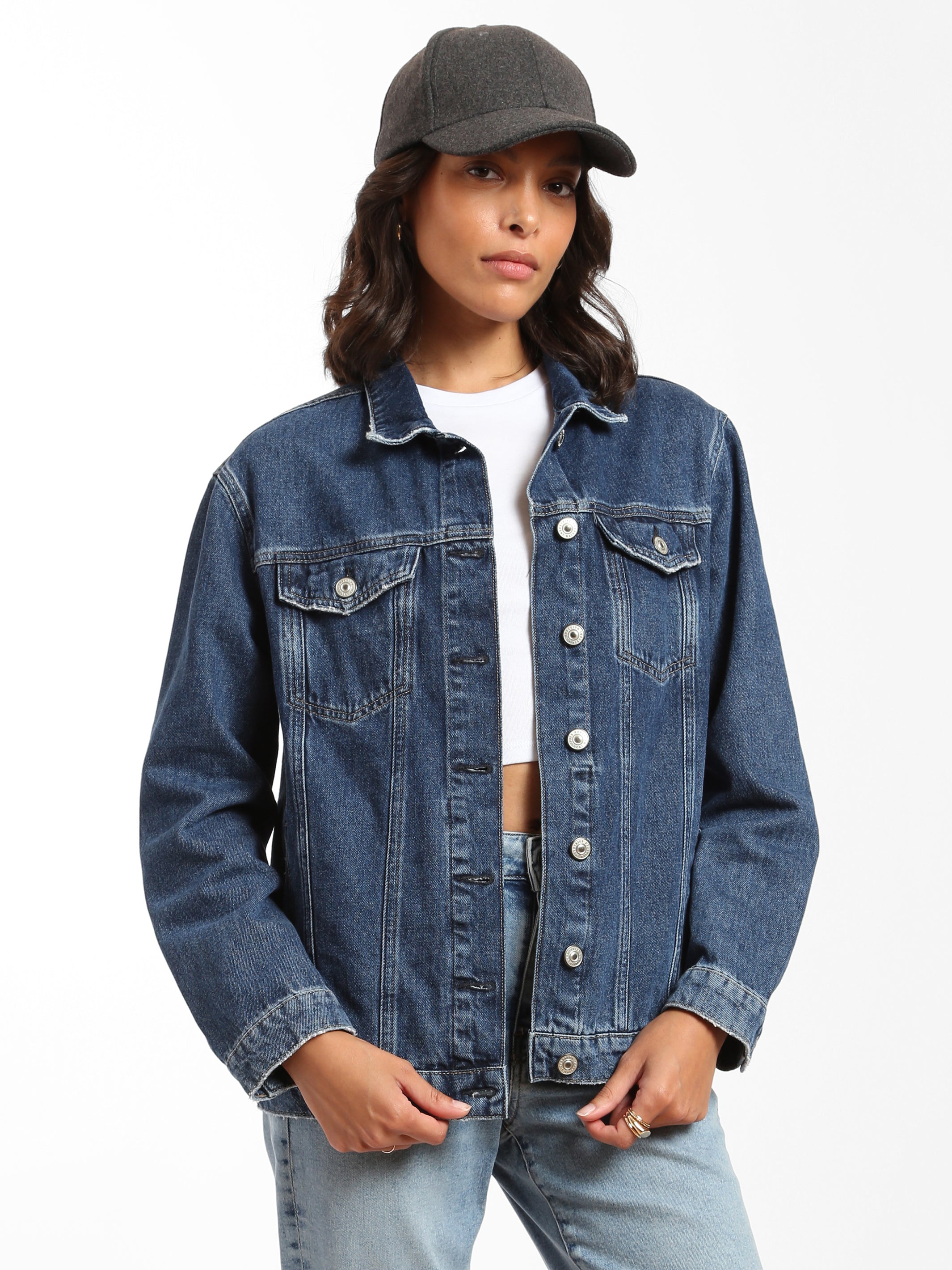 River Denim Jacket in Dark Denim - BROOKLYN INDUSTRIES