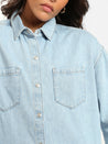 Whitney Denim Shirt in Bleached Denim - BROOKLYN INDUSTRIES