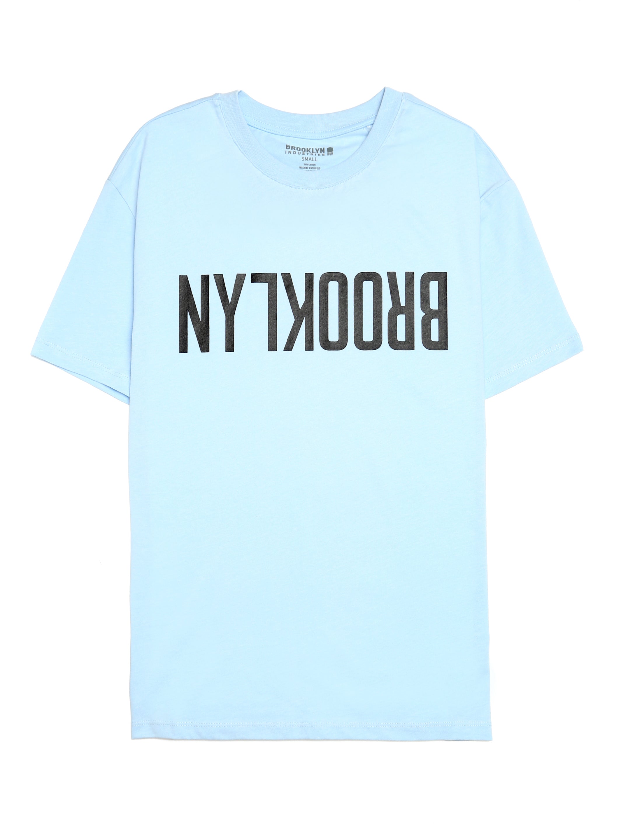 Women's Reversed Brooklyn Print T-shirt in Cerulean - BROOKLYN INDUSTRIES