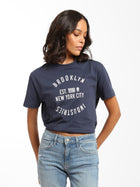 Women's Circle Logo T-shirt in Mood Indigo - BROOKLYN INDUSTRIES