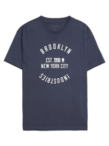 Women's Circle Logo T-shirt in Mood Indigo - BROOKLYN INDUSTRIES