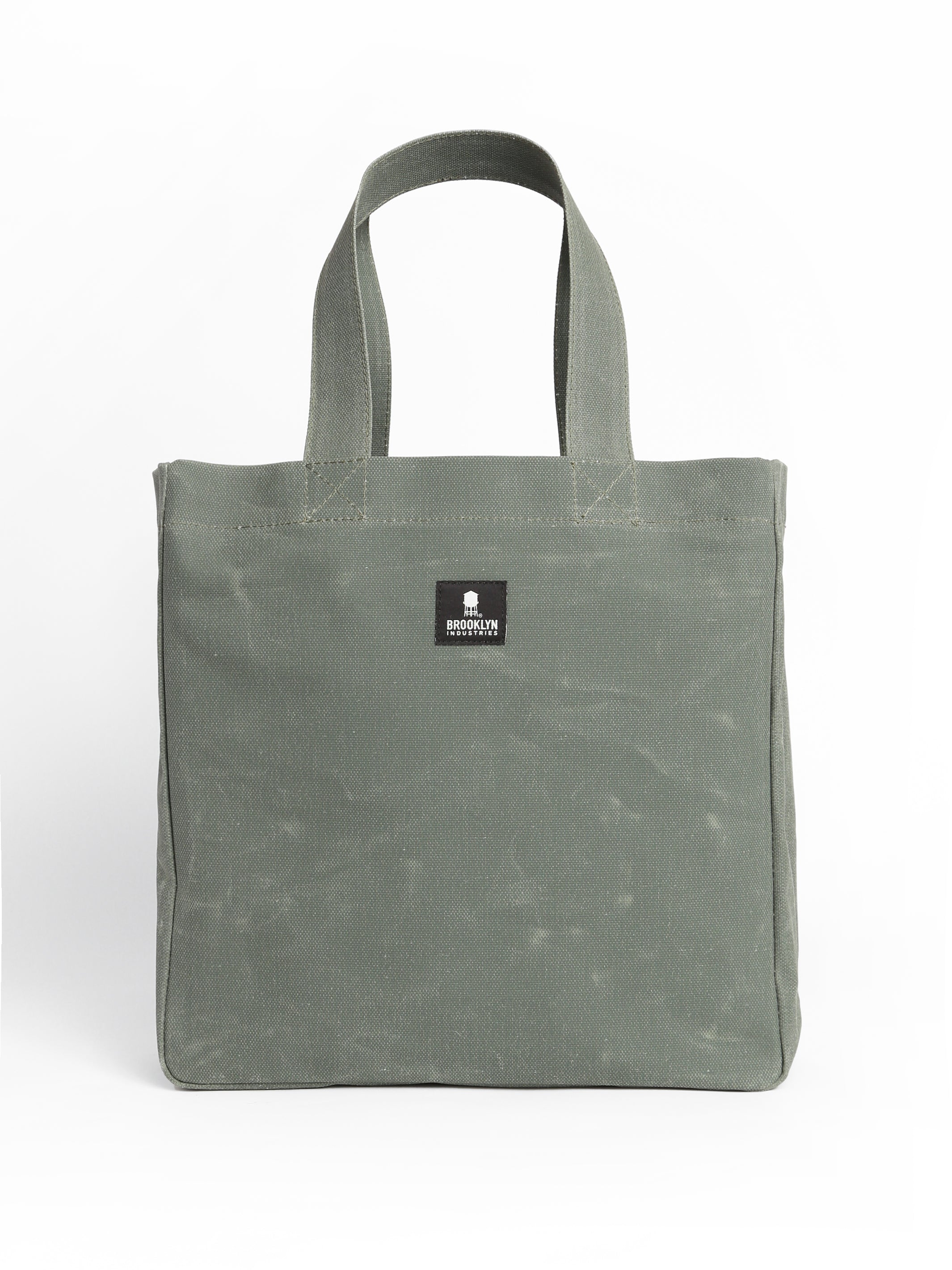 Medium Waxed Canvas Tote Bag in Khaki - BROOKLYN INDUSTRIES