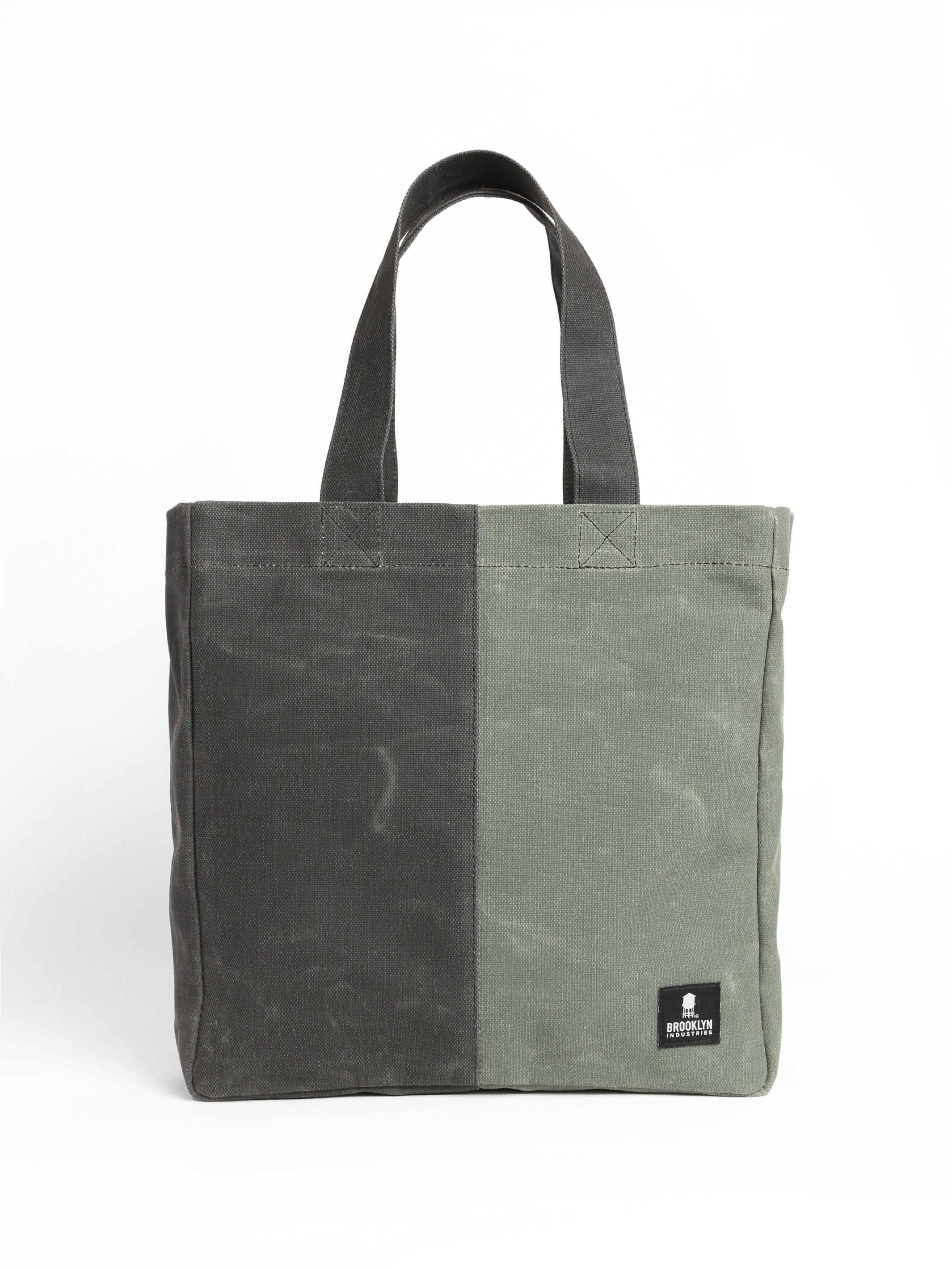 Medium Waxed Canvas Tote Bag in Color Block - BROOKLYN INDUSTRIES