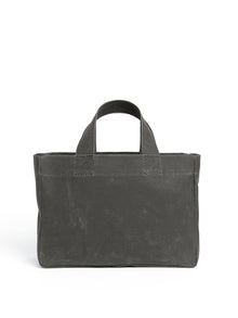 Mini Waxed Canvas Tote Bag in Black - BROOKLYN INDUSTRIES