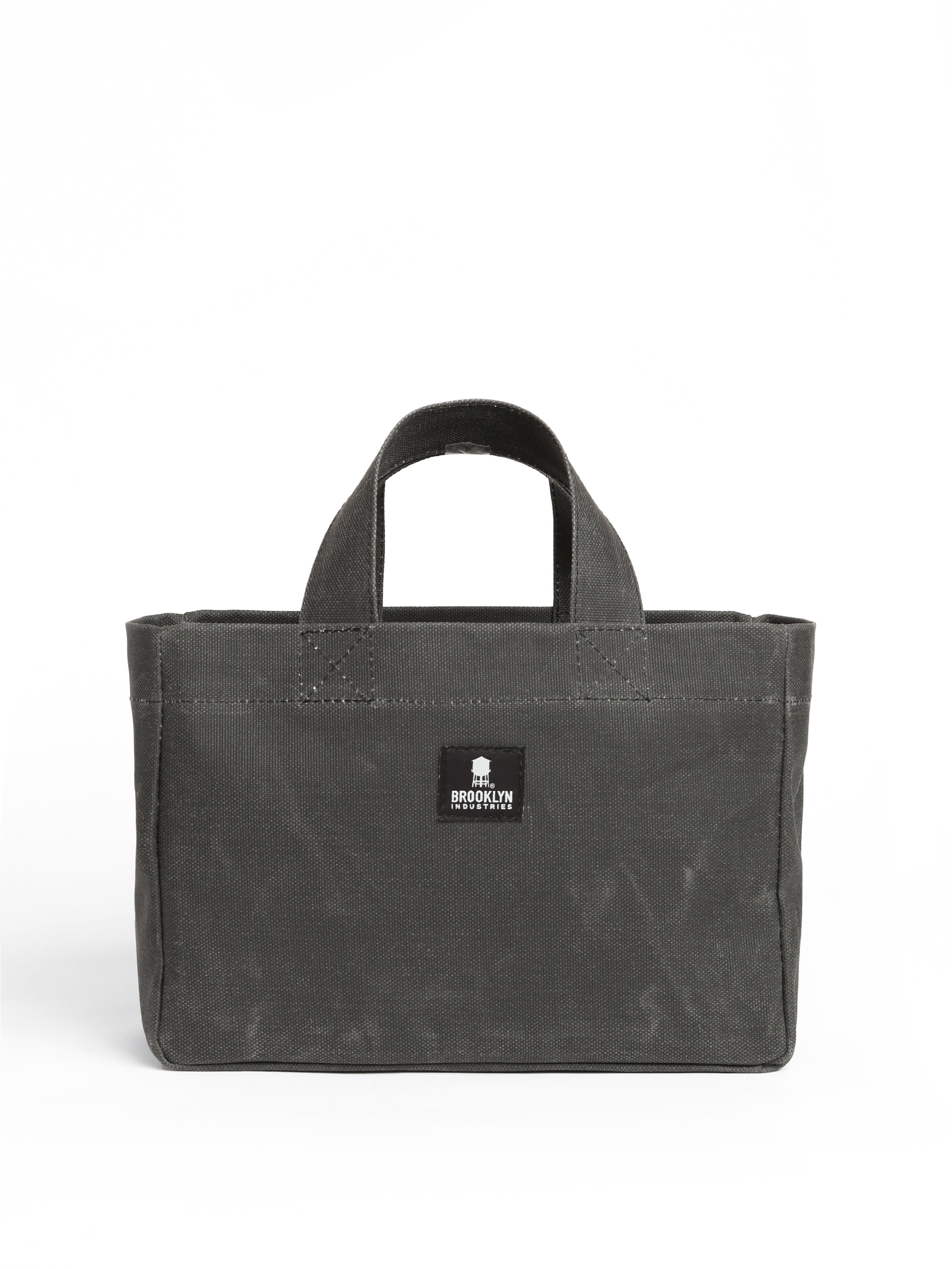 Mini Waxed Canvas Tote Bag in Black - BROOKLYN INDUSTRIES