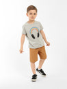 Boy's Brooklyn Headphone Pride T-shirt in Grey Melange - BROOKLYN INDUSTRIES