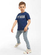 Boy's Reversed Brooklyn T-Shirt in Mood Indigo - BROOKLYN INDUSTRIES