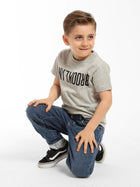 Boy's Reversed Brooklyn T-Shirt in Grey Melange - BROOKLYN INDUSTRIES