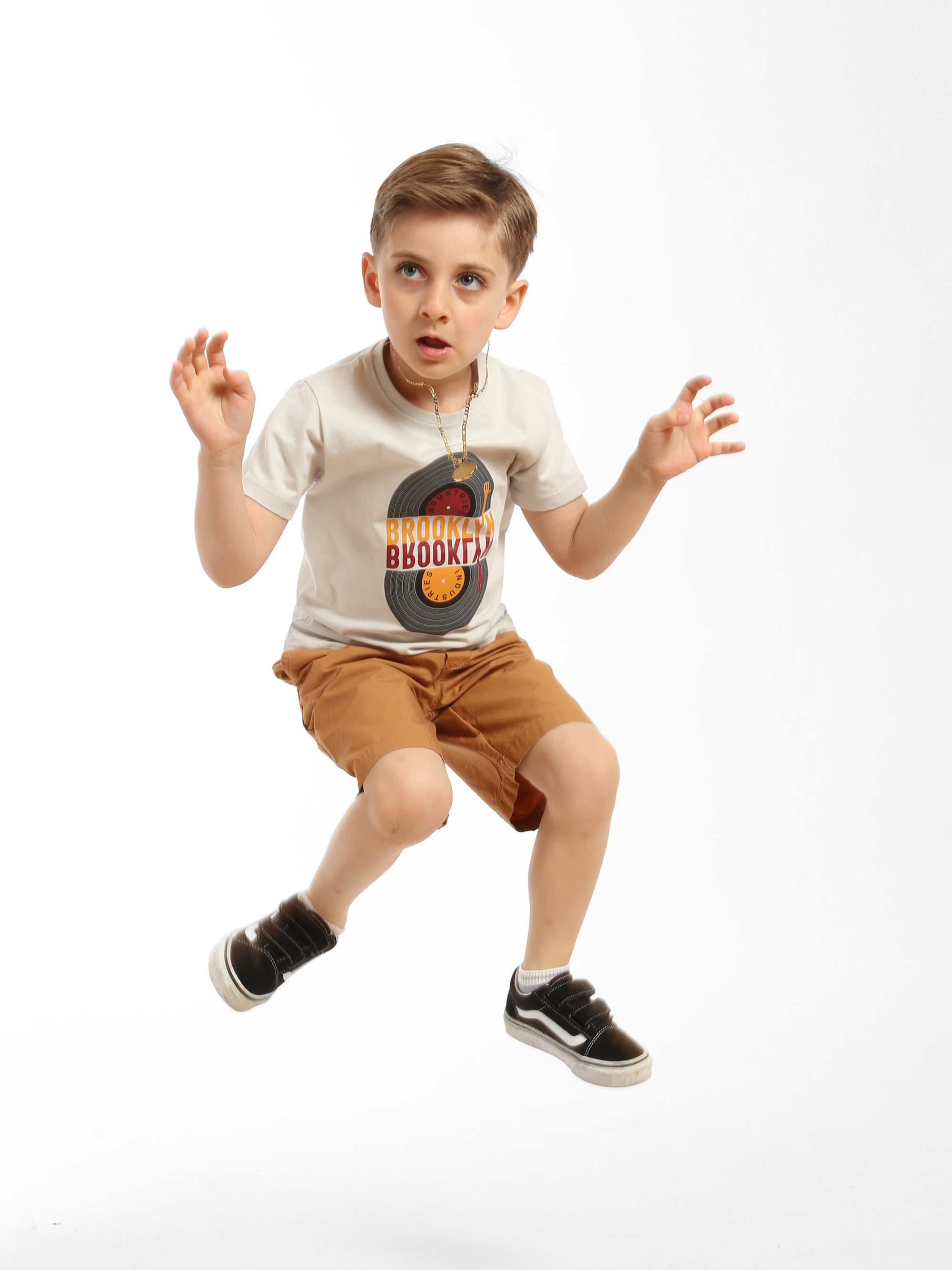 Boy's Brooklyn Record T-shirt in Luna Rock - BROOKLYN INDUSTRIES