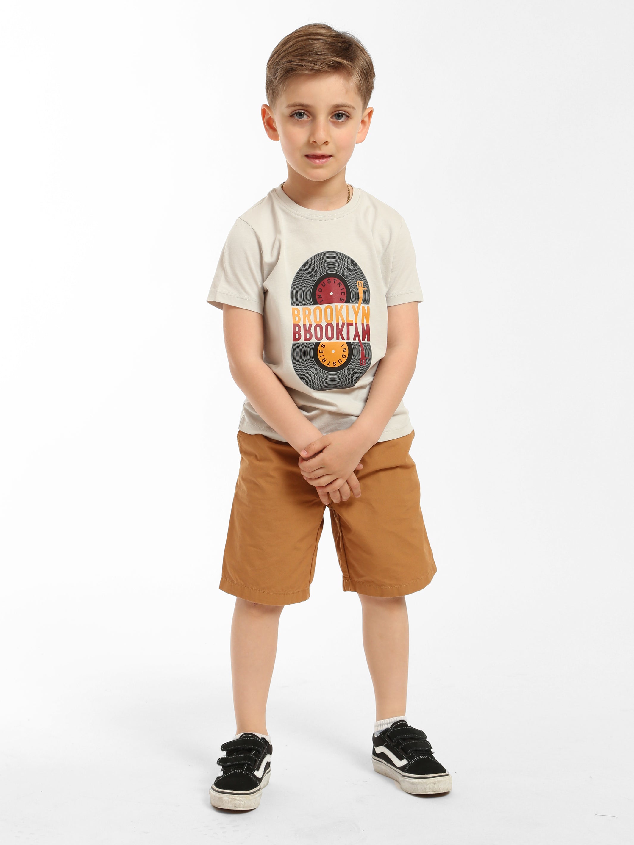 Boy's Brooklyn Record T-shirt in Luna Rock - BROOKLYN INDUSTRIES