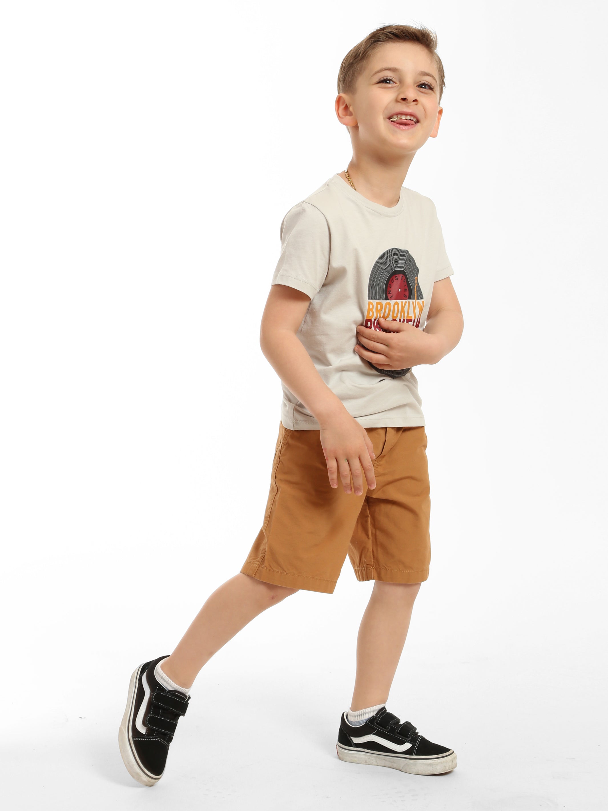 Boy's Brooklyn Record T-shirt in Luna Rock - BROOKLYN INDUSTRIES