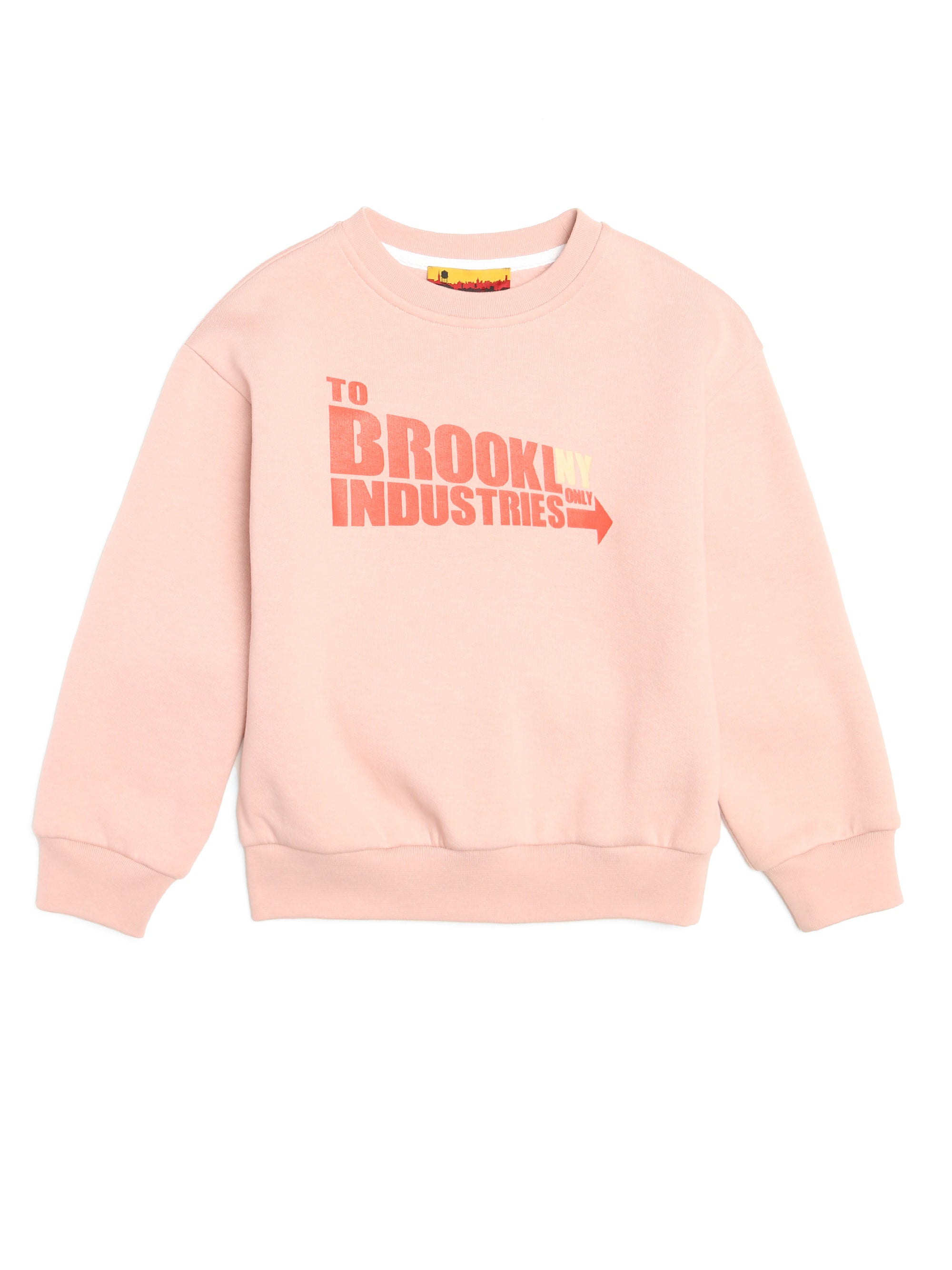 Girl's Retro Crew Neck Sweatshirt in Pale Mauve - BROOKLYN INDUSTRIES