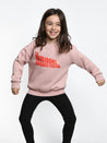 Girl's Retro Crew Neck Sweatshirt in Pale Mauve - BROOKLYN INDUSTRIES