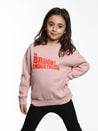 Girl's Retro Crew Neck Sweatshirt in Pale Mauve - BROOKLYN INDUSTRIES