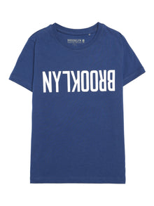 Girl's Reversed Brooklyn T-Shirt in Mood Indigo - BROOKLYN INDUSTRIES