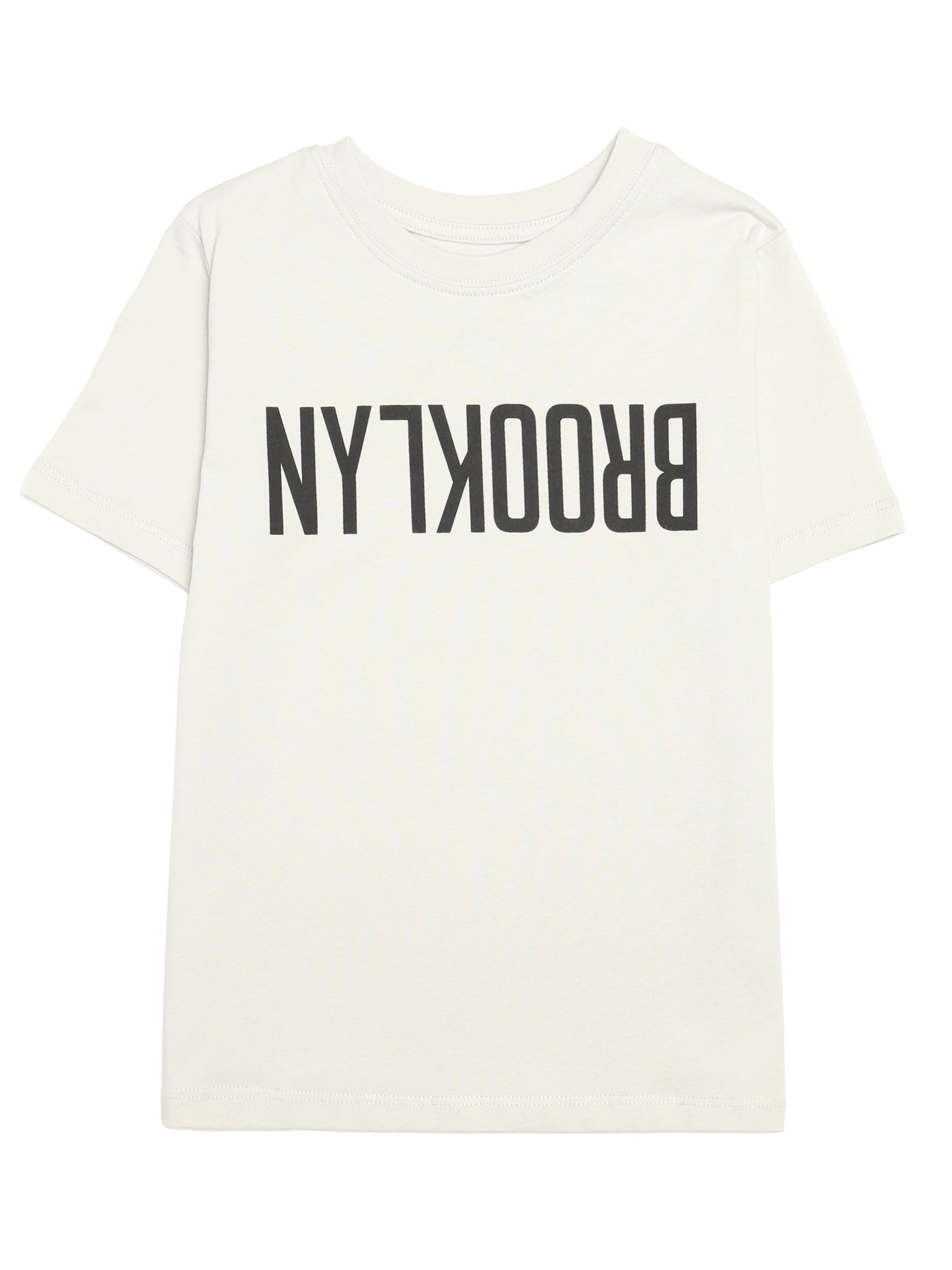 Brooklyn Industries Girl's Reversed Brooklyn T-Shirt in Silver Birch
