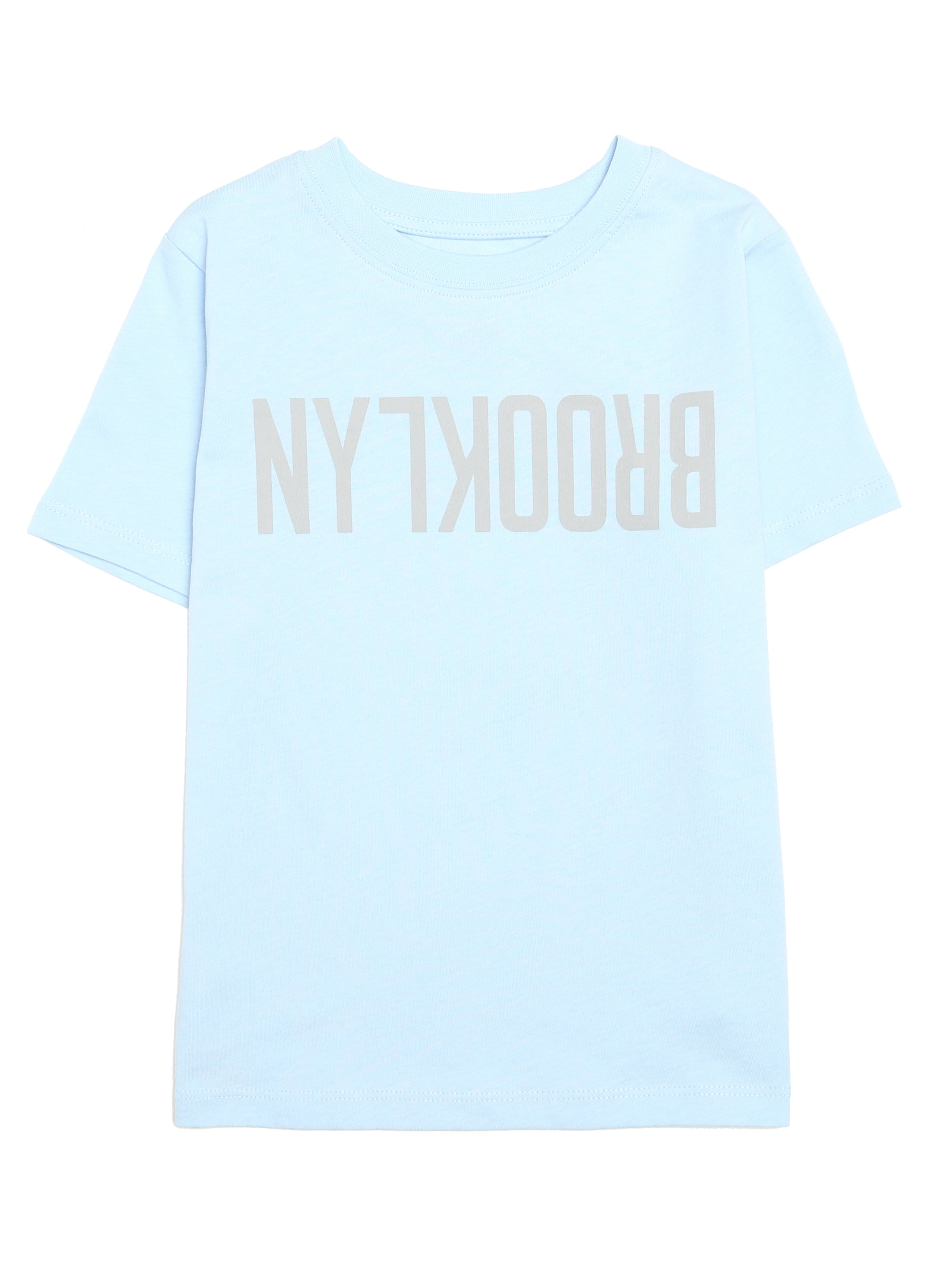 Girl's Reversed Brooklyn T-shirt in Cerulean - BROOKLYN INDUSTRIES