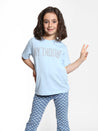 Girl's Reversed Brooklyn T-shirt in Cerulean - BROOKLYN INDUSTRIES
