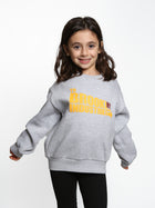 Girl's Retro Crew Neck Sweatshirt in Grey Melange - BROOKLYN INDUSTRIES