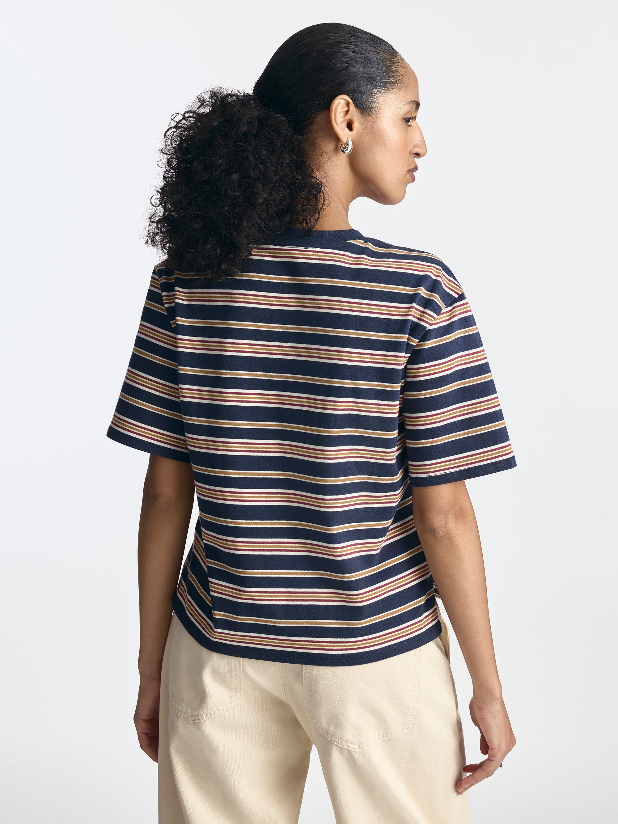 Women's Striped T-Shirt in Polar Night - BROOKLYN INDUSTRIES