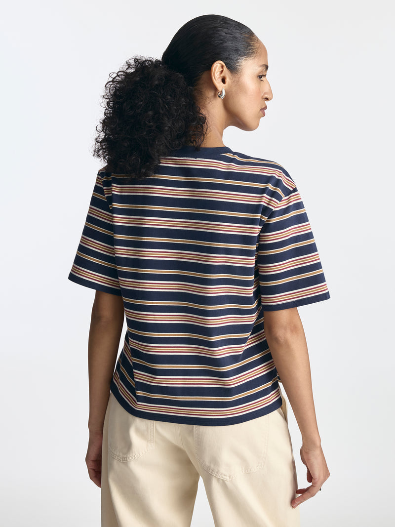 Women's Striped T-Shirt in Polar Night - BROOKLYN INDUSTRIES