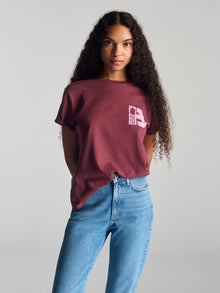 Women's Brooklyn Vintage T-Shirt In Red Mahogany - BROOKLYN INDUSTRIES