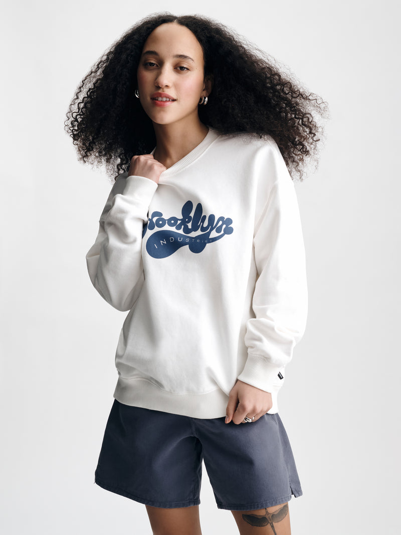Women's Brooklyn Industries Sweatshirt in Antique White - BROOKLYN INDUSTRIES
