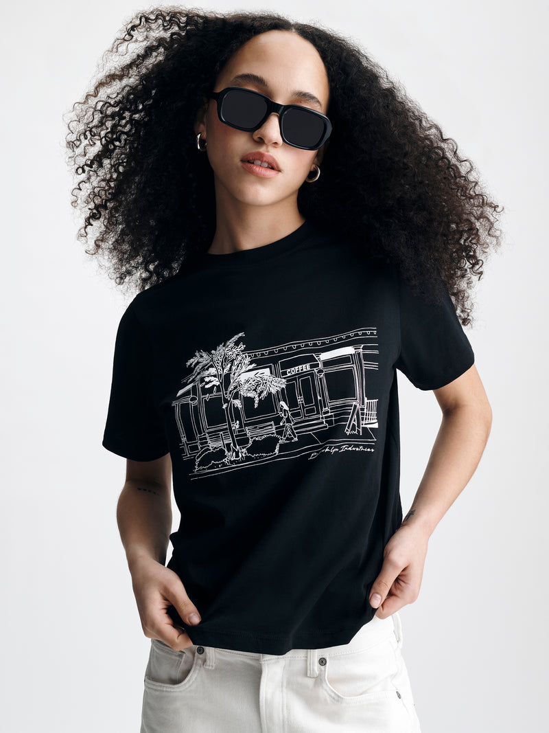 Women's Coffee Run T-Shirt in Black - BROOKLYN INDUSTRIES