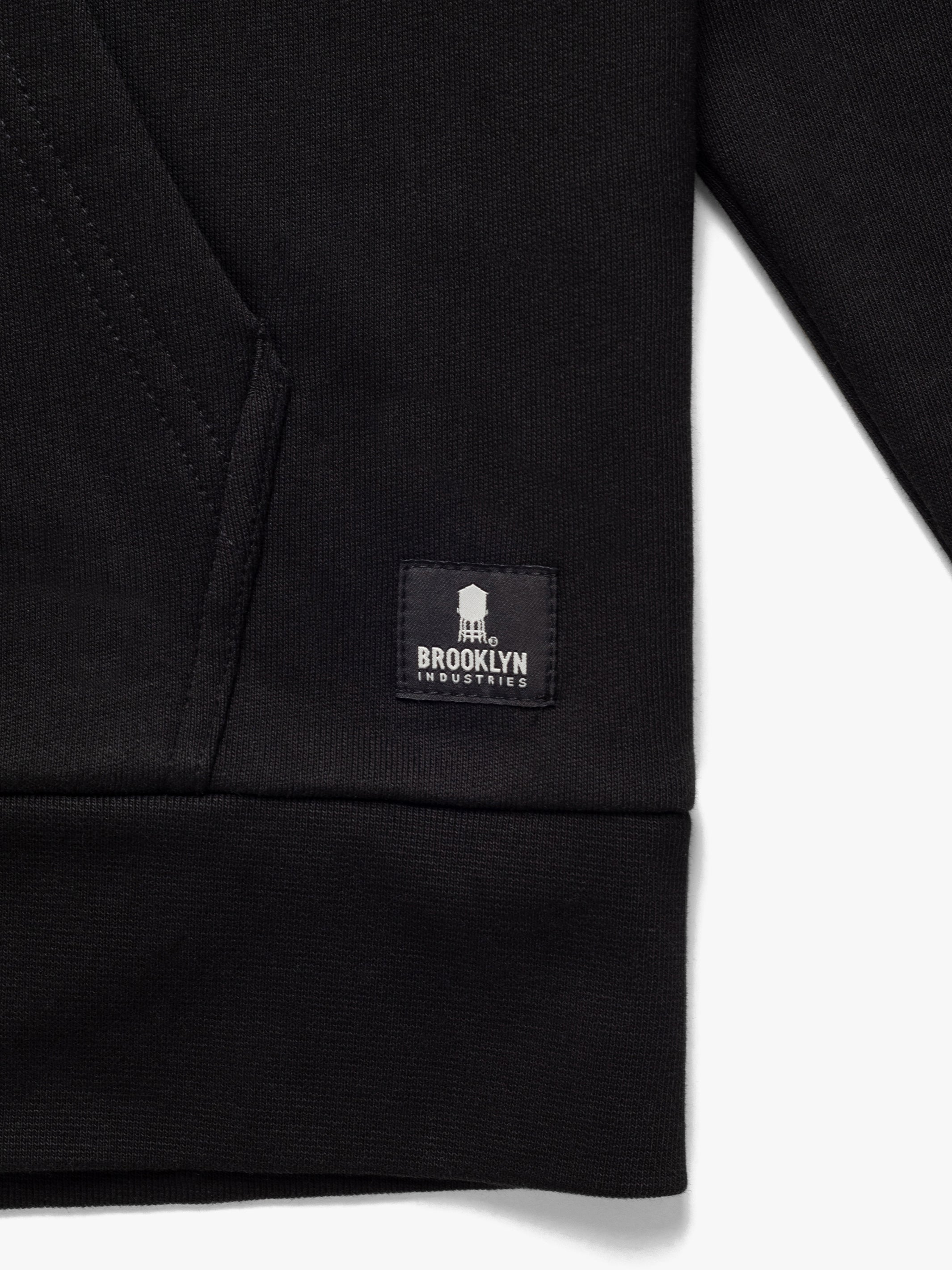 Men's Montrose Zip Up Hooded Sweatshirt In Black - BROOKLYN INDUSTRIES