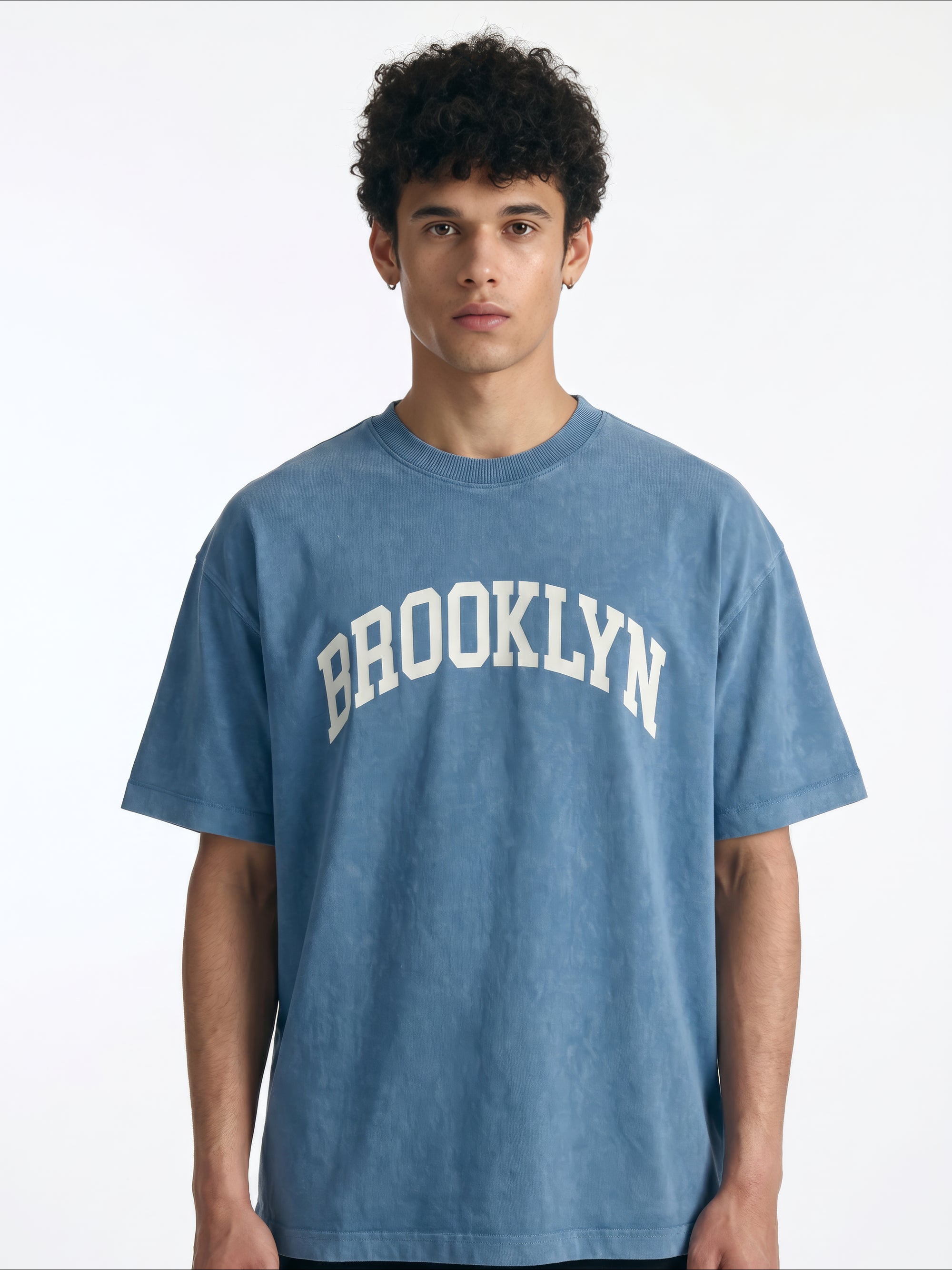 Men's Oversized Brooklyn T-Shirt in Blue Heaven - BROOKLYN INDUSTRIES
