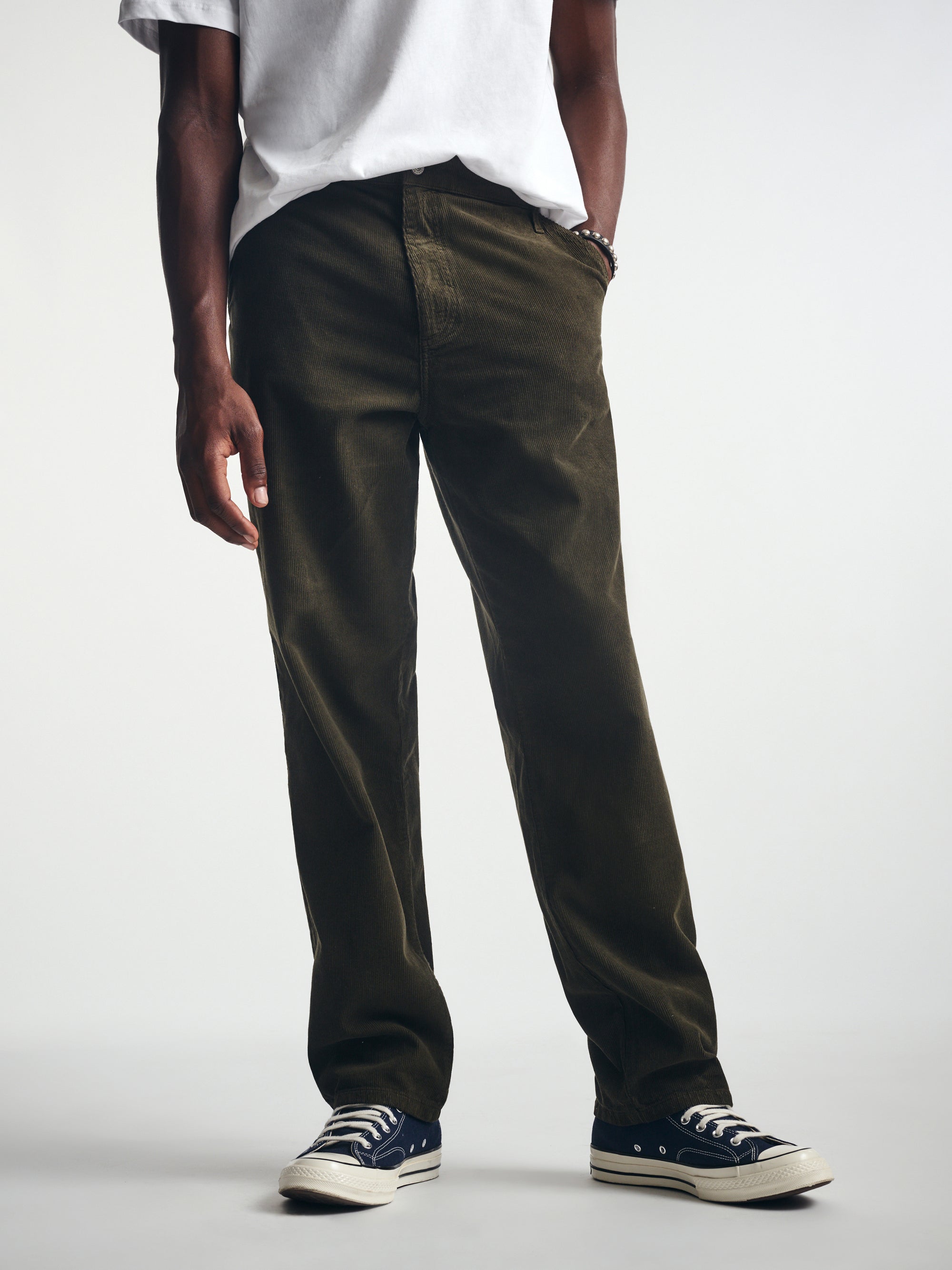 Men's Utility Pants In Dark Olive Cord - BROOKLYN INDUSTRIES