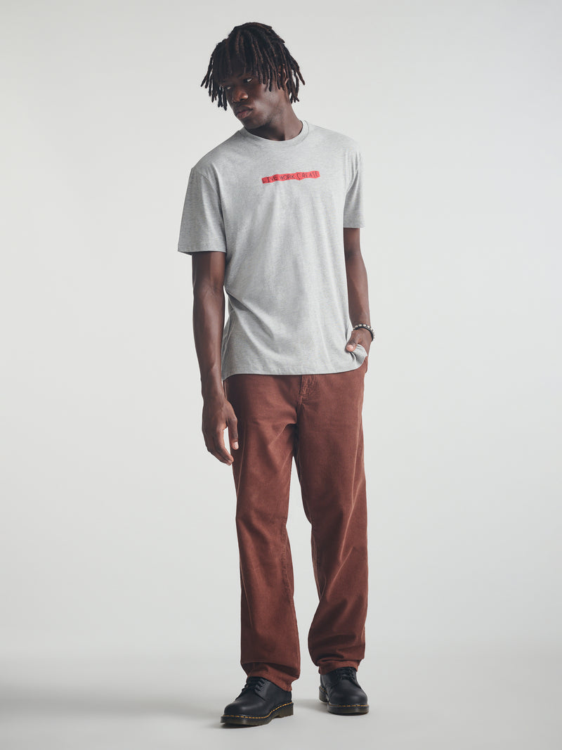 Men's Live Work Create T-Shirt in Mid Grey Melange