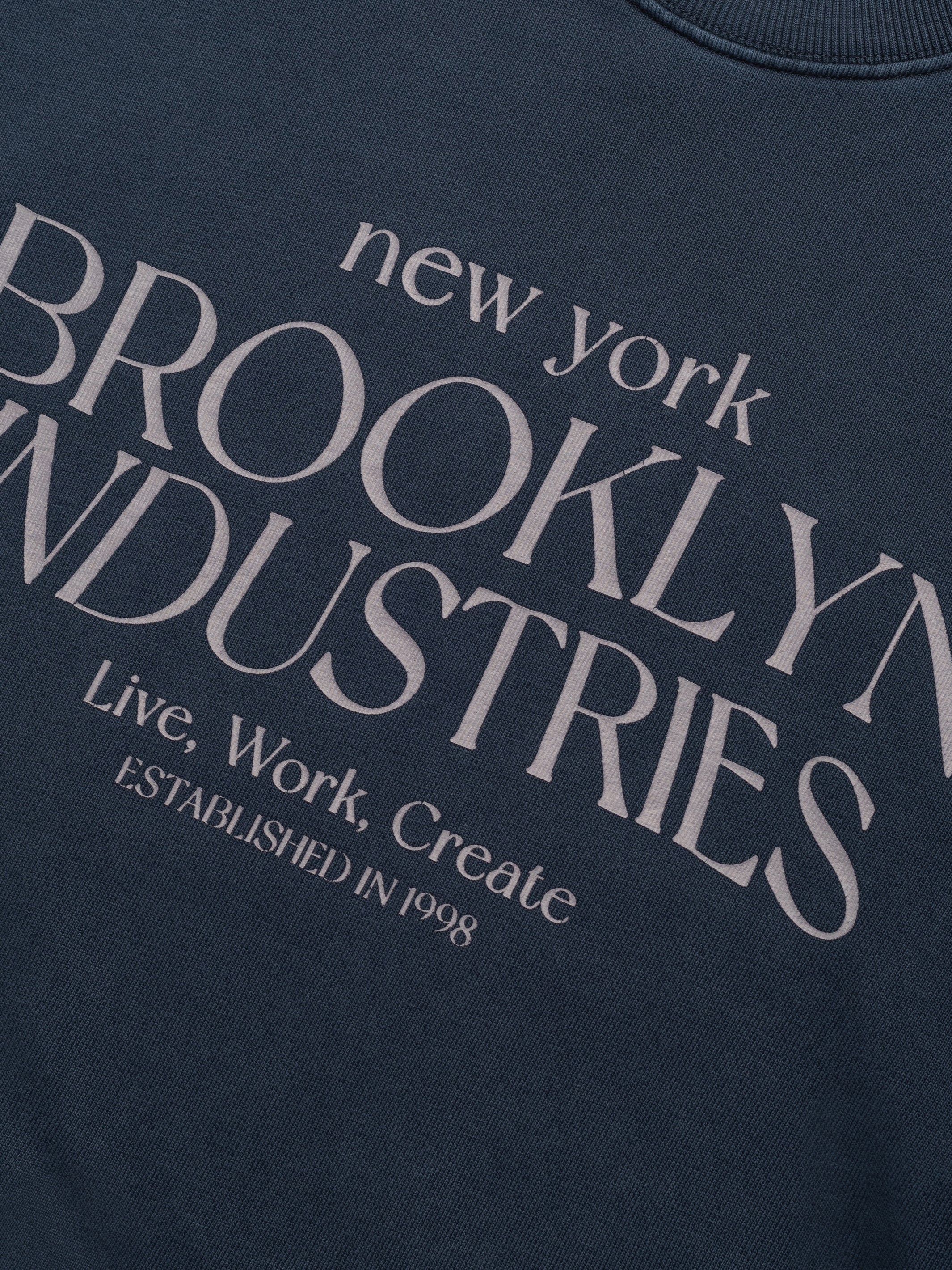 Women's BKI Crew Neck Sweatshirt In Graphite - BROOKLYN INDUSTRIES