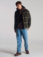 Men's Overshirt In Kombu Green Check - BROOKLYN INDUSTRIES