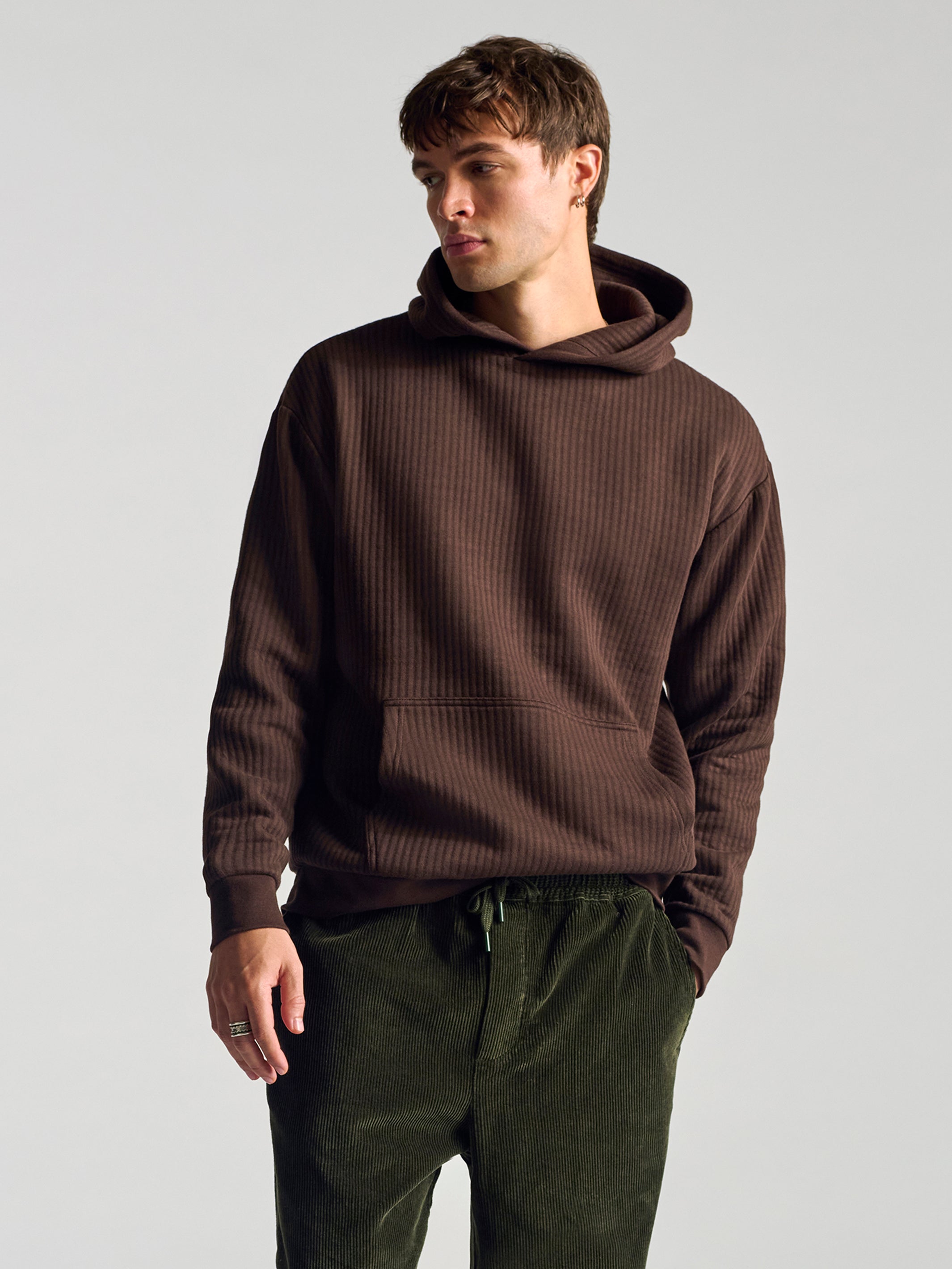 Men's Hooded Sweatshirt In Coffee Bean - BROOKLYN INDUSTRIES