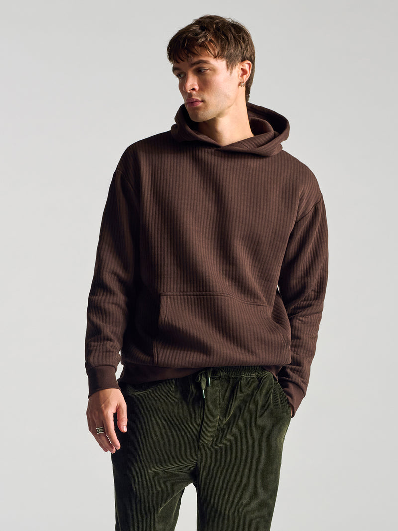 Men's Hooded Sweatshirt In Coffee Bean - BROOKLYN INDUSTRIES