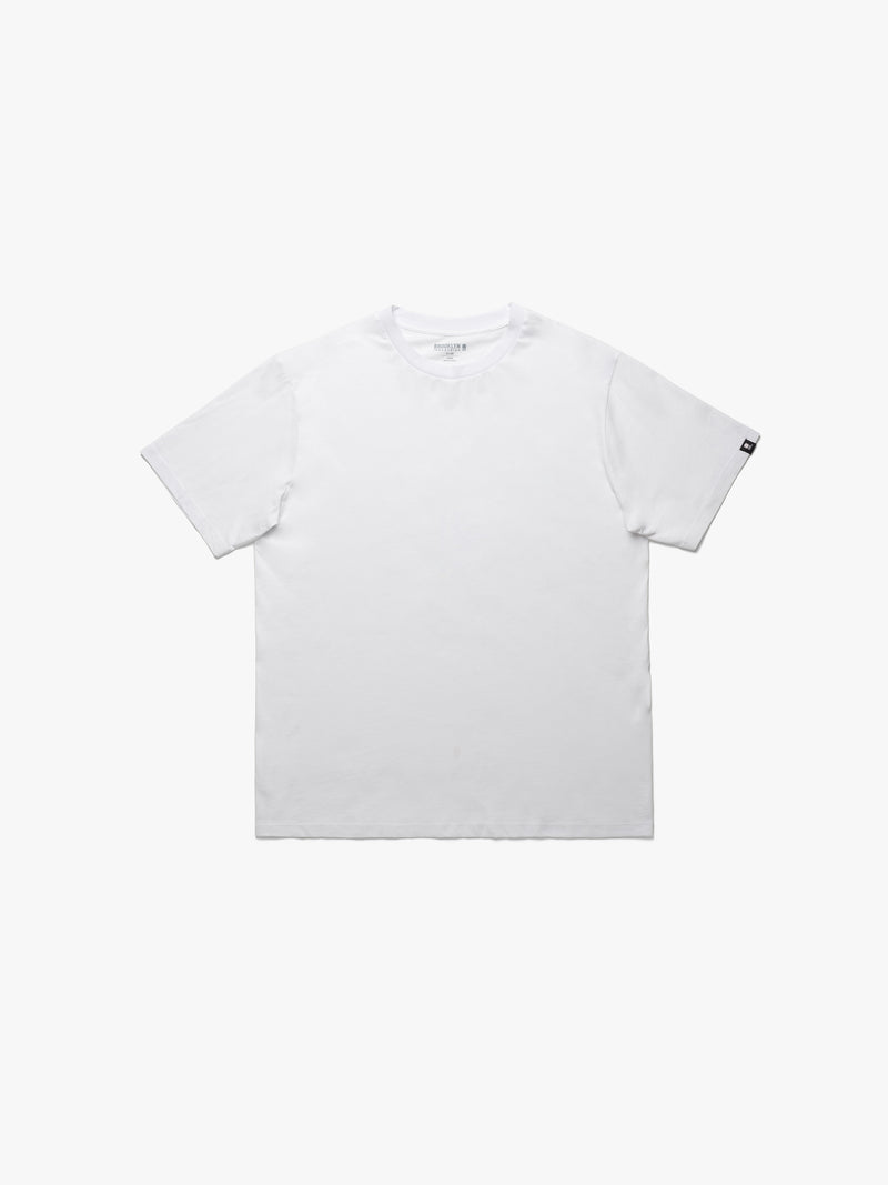 Men's Crew Neck Basic T-Shirt In White - BROOKLYN INDUSTRIES