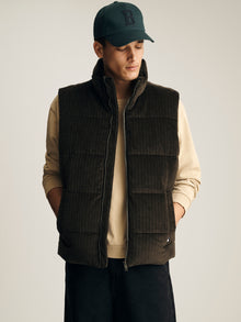 Men's Corduroy Vest in Black Ink - BROOKLYN INDUSTRIES