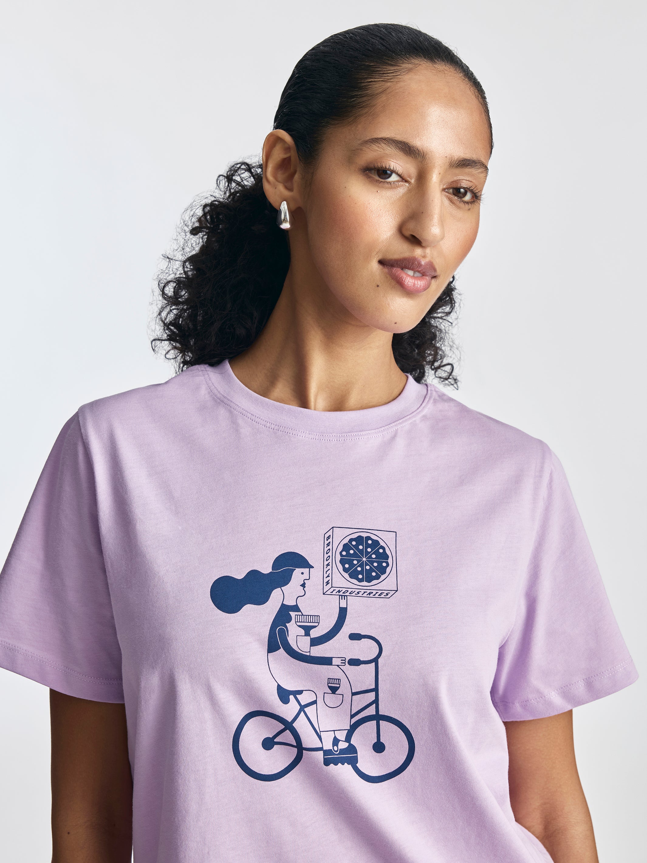 Women's Brooklyn Delivery T-Shirt in Orchid Bloom - BROOKLYN INDUSTRIES